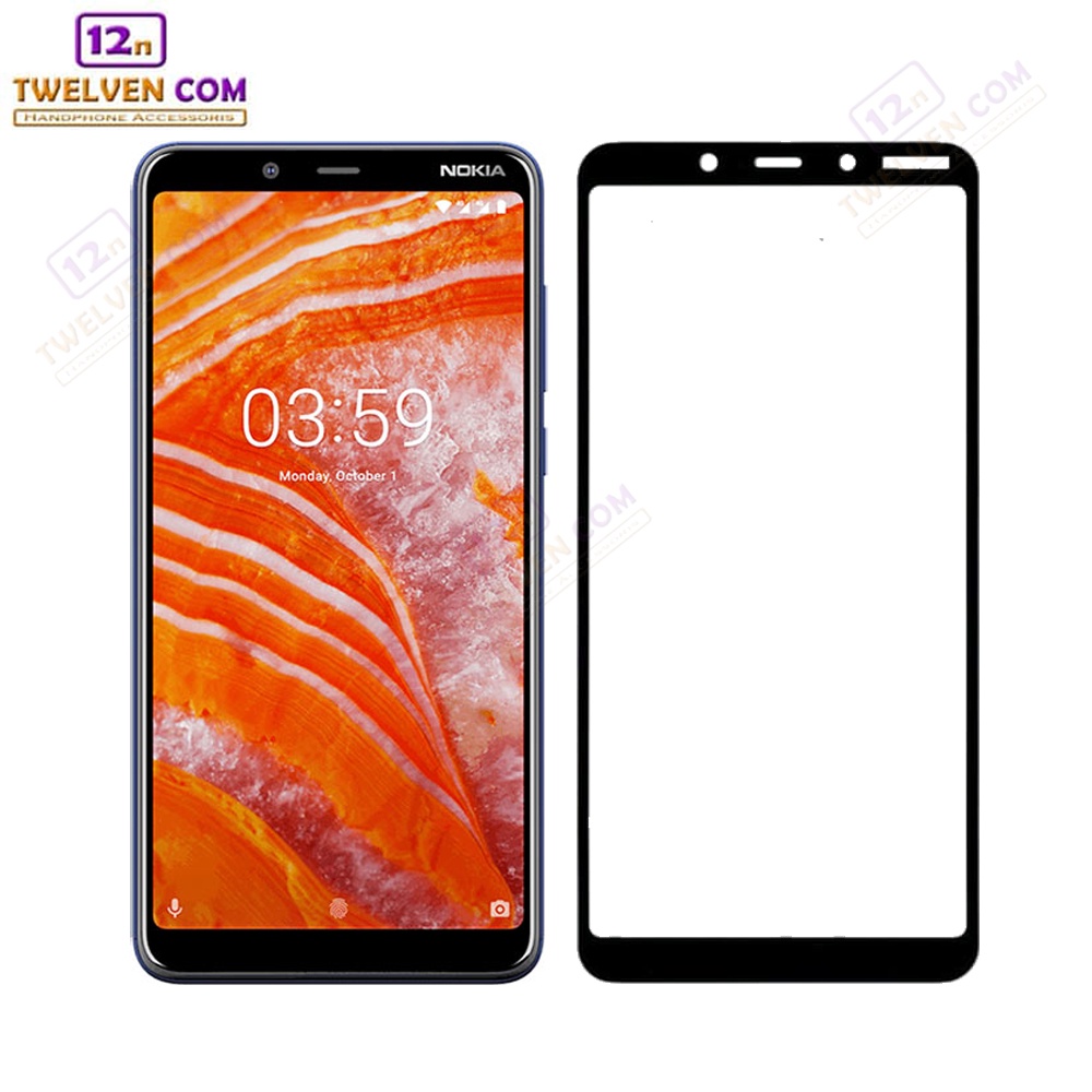 [FLASH SALE] zenBlade 5D Full Cover Tempered Glass Nokia 3.1 Plus - Hitam