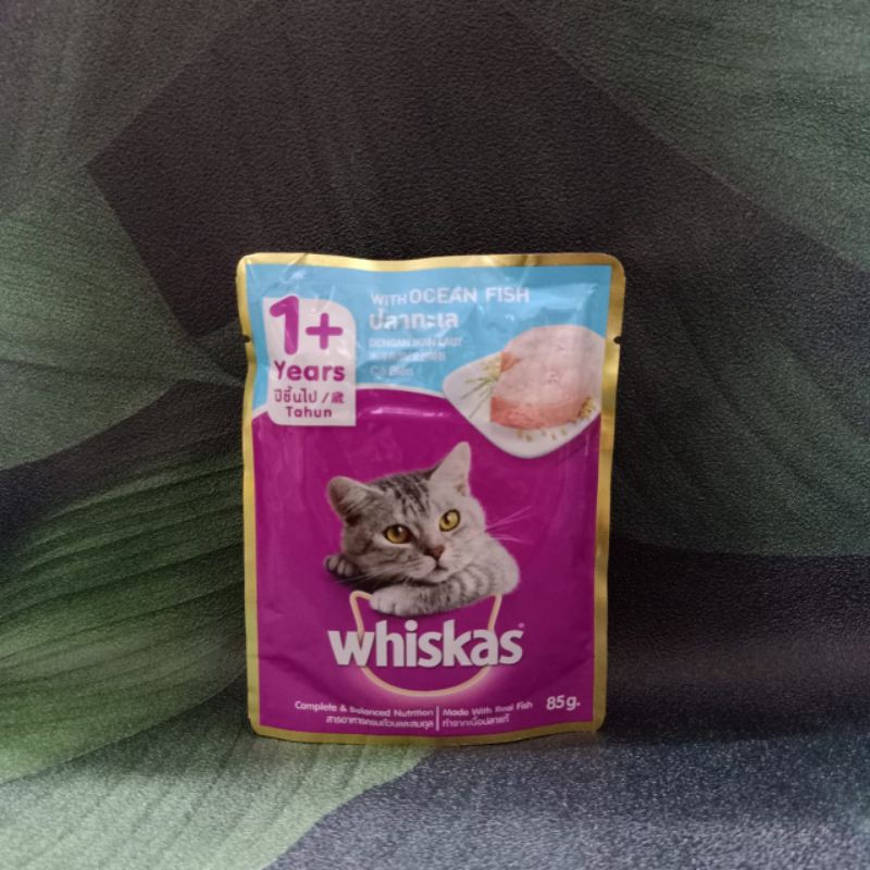 Whiskas pouch sachet 80gr / junior tuna / junior mackerel / mackerel/ocean fish /salmon / saba