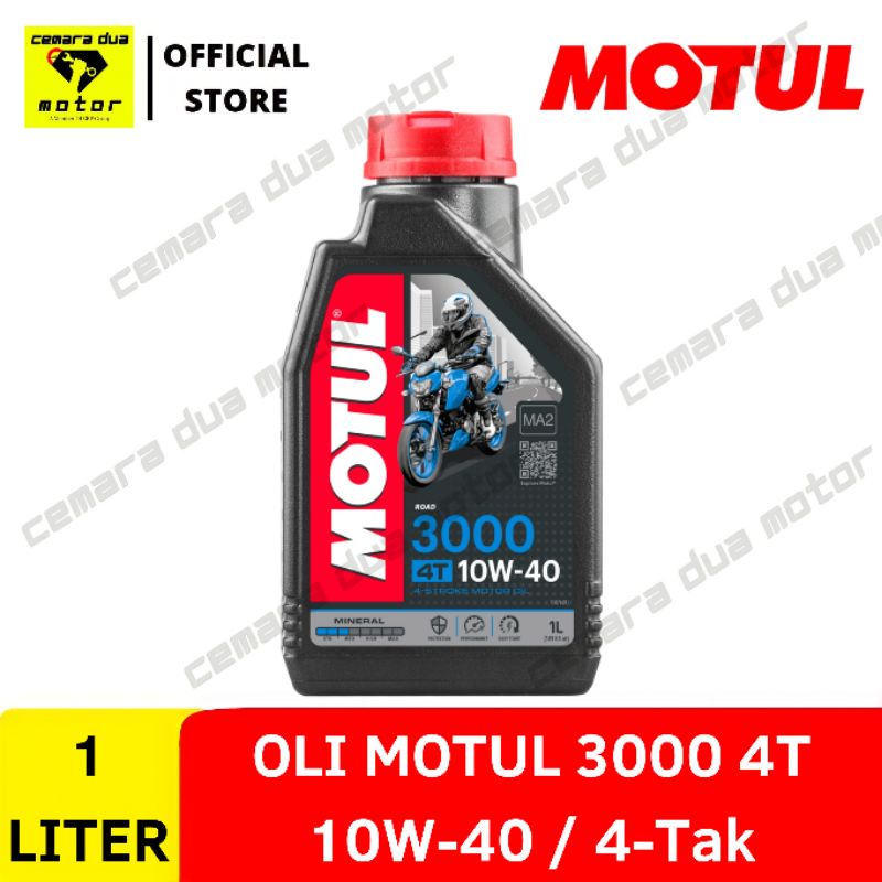 OLI 3000 10W-40 4T 1 LITER MINERAL  OLI MOTUL BLUE RED BLACK BIRU HITAM MERAH OLI MESIN 4TAK SPORT P