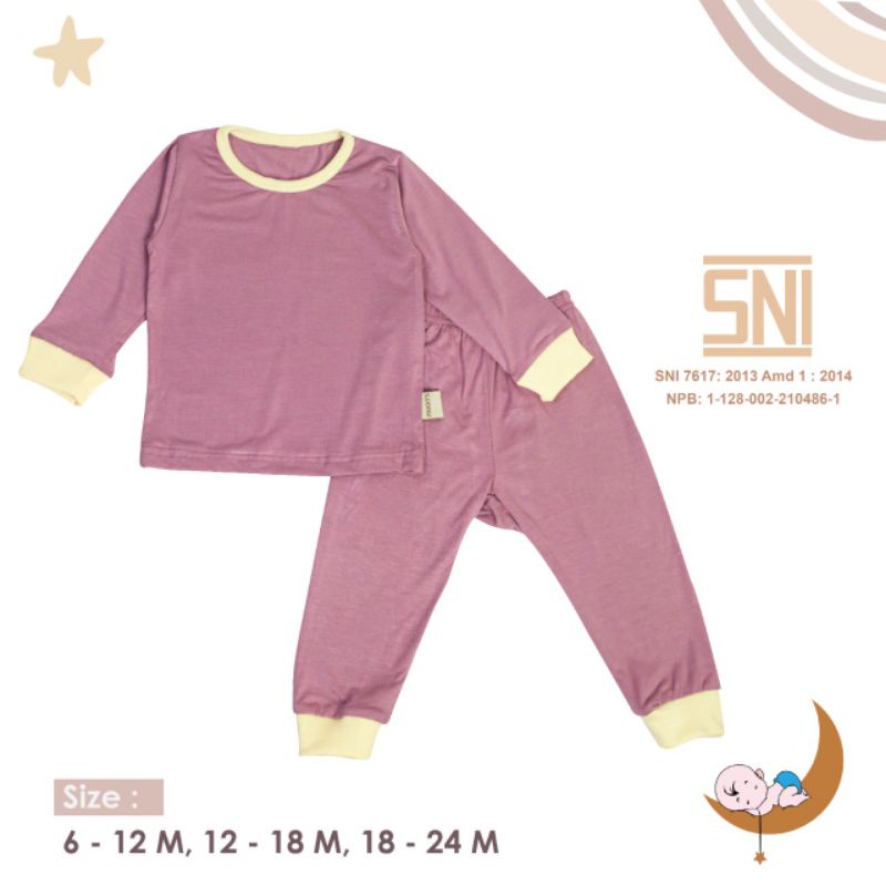 SNI MOONS Stelan Oblong Panjang Polos Moons Stelan Baju Panjang/ Stelan Baju Anak