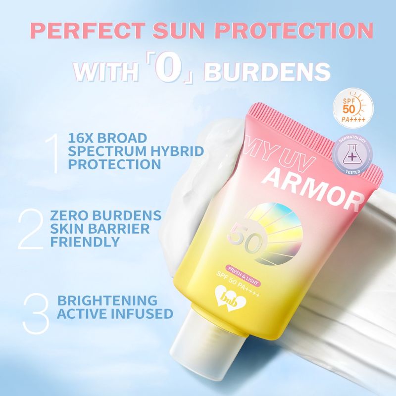 (GOSEND/COD) BNB BARENBLISS MY UV ARMOR SPF 50 PA++++ FACE SUNSCREEN GEL MOISTURIZER