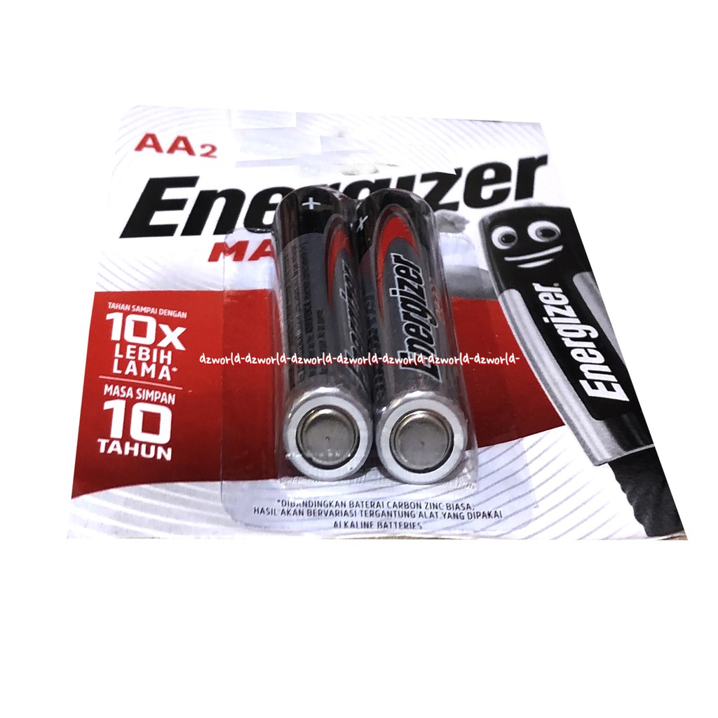 Energizer Max AA 2 Pack Power Sea Baterai Batre Alkaline Batrai Jam A2