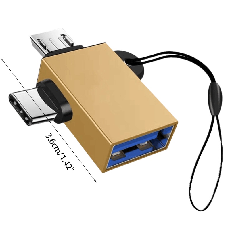 Vivi 2 in 1 Adapter Konektor Konverter OTG Micro USB Tipe C Male Ke USB 3.0 Female Bahan Aluminum Alloy Untuk Handphone / Tablet