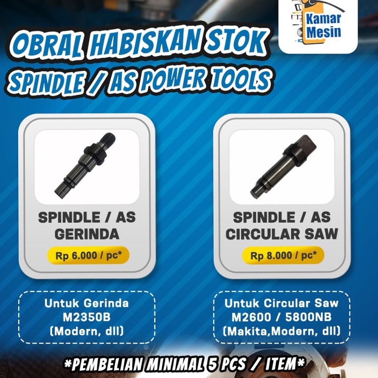 5 Pcs Spindle Gerinda Modern M2350B As Gerinda M2350B Spindle Circular Saw As gergaji Modern Makita 