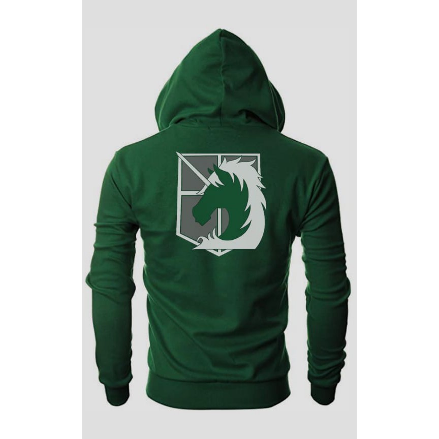 Jaket SNK Jumbo Sweater Anime Attack On Titan Military Police Zipper Hoodie