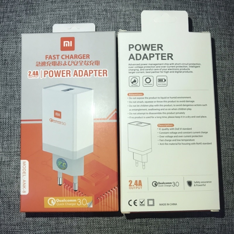 CHARGER ORIGINAL REDMI XIAOMI Kabel Cas Micro USB/Type C Qualcomm Travel Charger