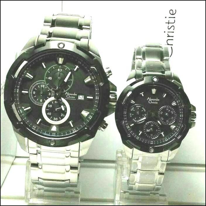 JAM TANGAN ALEXANDRE CHRISTIE AC6305/ AC 6305 ORIGINAL COUPLE BLACK