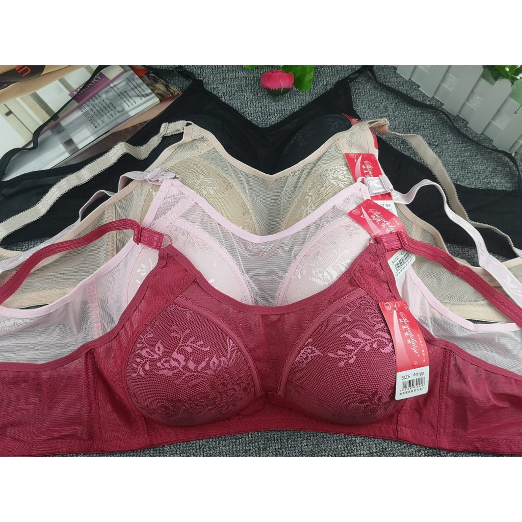 BRA / BH WANITA CUP B 852 BRUKAT TANPA KAWAT BUSA TIPIS KAIT 3 SIZE 36-42 PAKAIN DALAM WANITA IMPORT