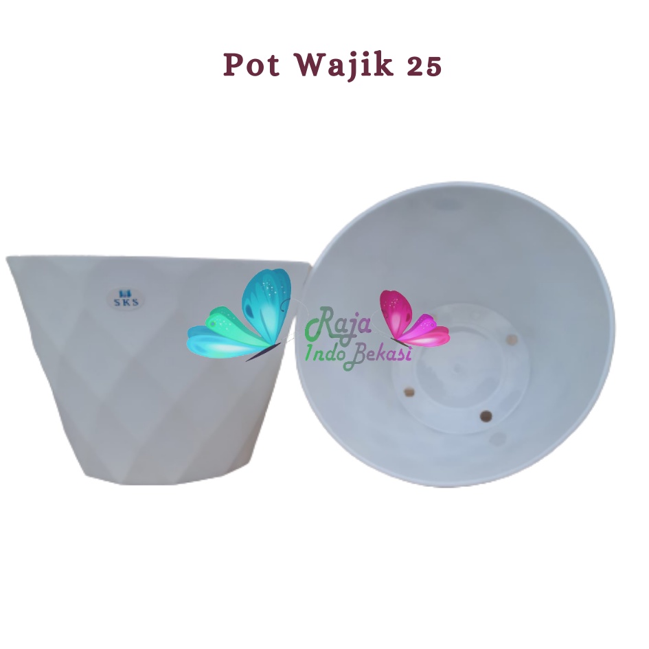 RAJAINDOBEKASI POT WAJIK 25 MADU DIAMOND 25 PUTIH - MERAH - HITAM - POT TAWON DIAMOND 21,7 CM - POT DIAMOND 25