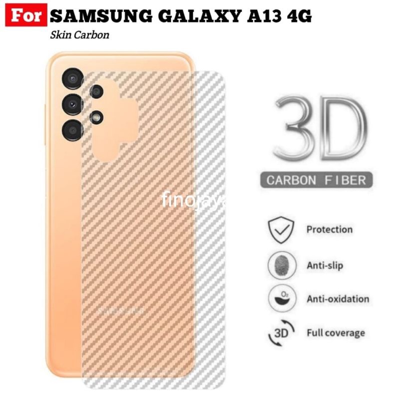 Skin Graskin Sticker Carbon Samsung A13 4g Anti jamur belakang transparan