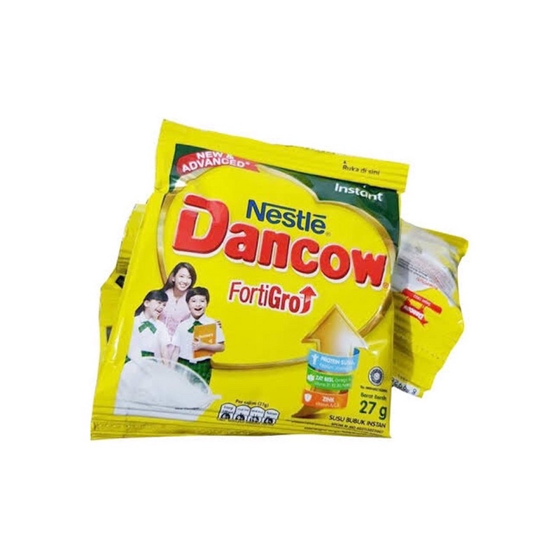 Dancow Instant Susu Bubuk Putih - 1 Renteng 10 pcs @27 Gram