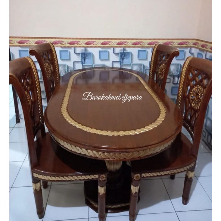 Meja makan Jati Jepara kursi 4