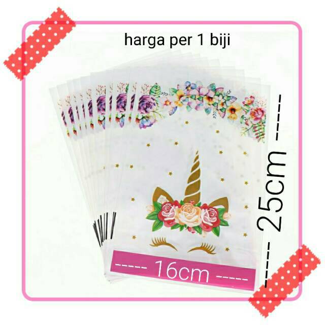 

kantong plastik teteng tengteng goody bag goodiebag snack souvenir karakter unicorn kuda tanduk