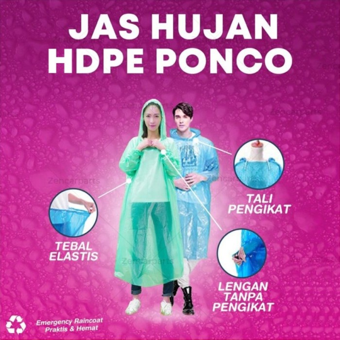 Jas Hujan Plastik TEBAL Poncho Plastik Ponco APD Plastik HDPE LDPE