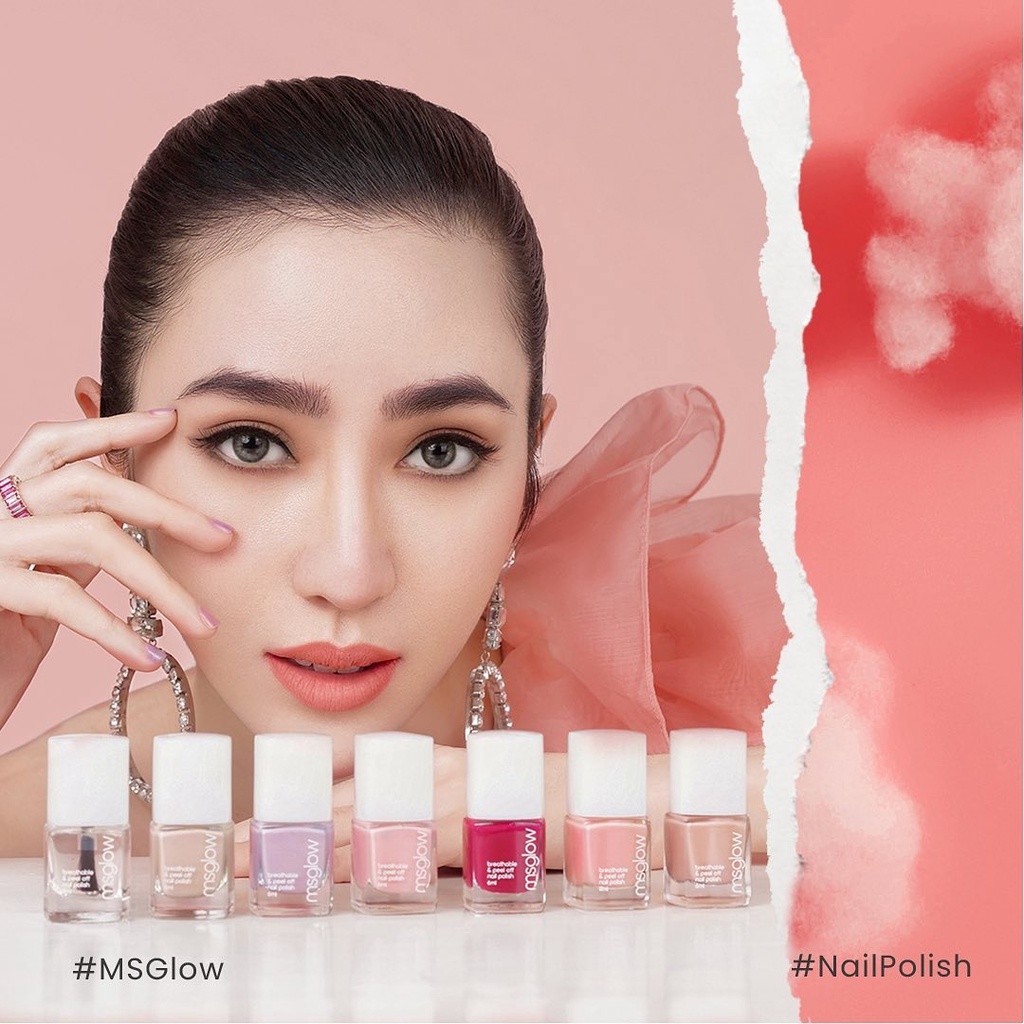 Kutek Peel Off Halal MS GLOW Breathable Nail Polish Peel Off - Kuteks halal muslimah buat solat tahan lama dan bisa dikupas