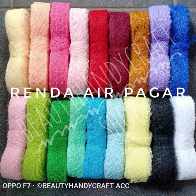 Renda air pagar per rol Renda Hijab kerudung gamis