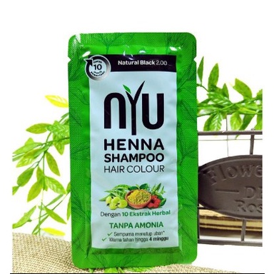 NYU Henna Shampoo Hair Colour Sachet Pewarna Rambut 4pcs x 20ml
