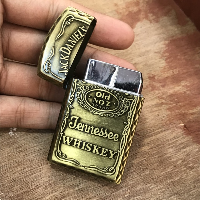 Korek Zippo Gas Api Las Motif JimBeam dan JackDaniels