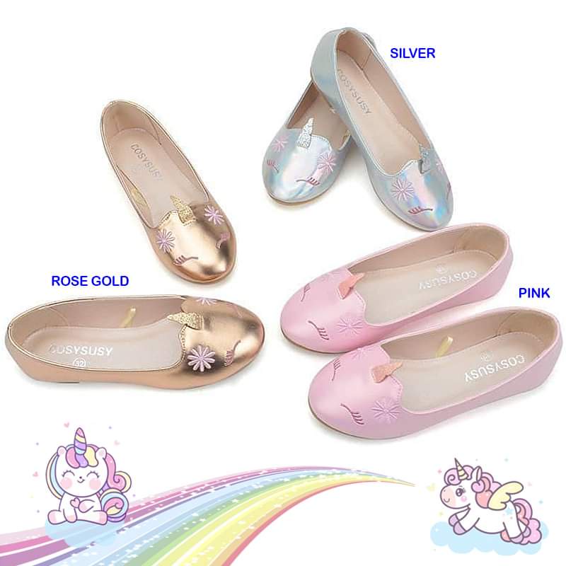 Sepatu Flat Shoes Anak Perempuan Unicorn Glossy HORN