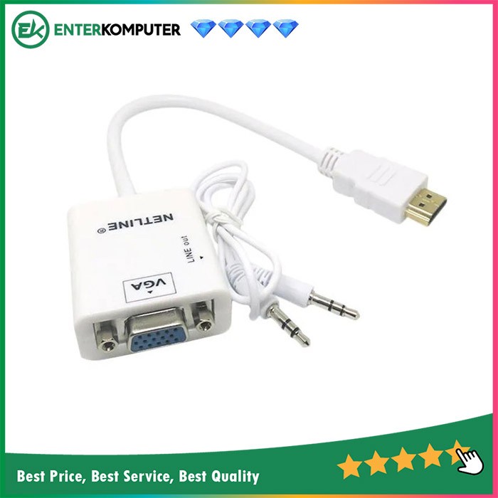 Kabel HDMI To VGA + Audio - Merk Netline