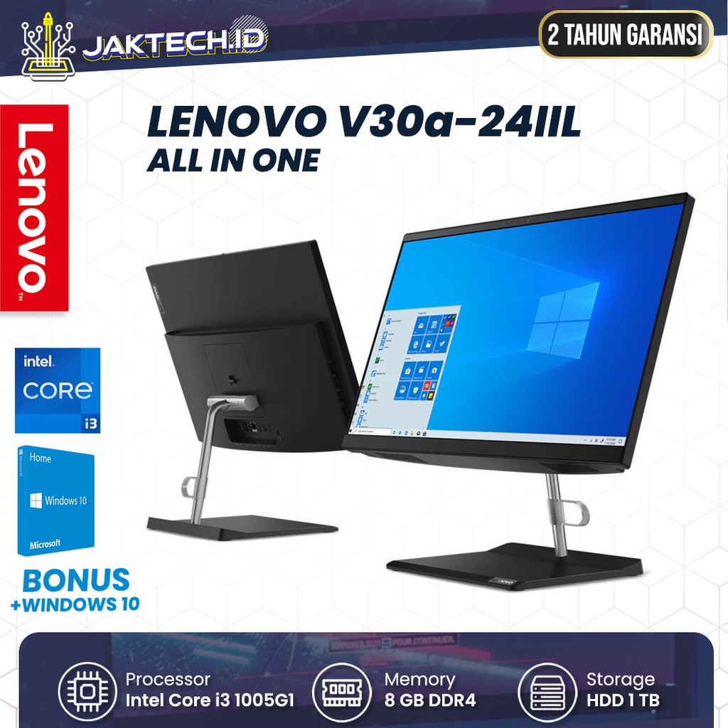 PC Lenovo All in One V30a-24IIL Intel Core i3 8GB HDD 1TB WIN10 GARANSI 2 TAHUN