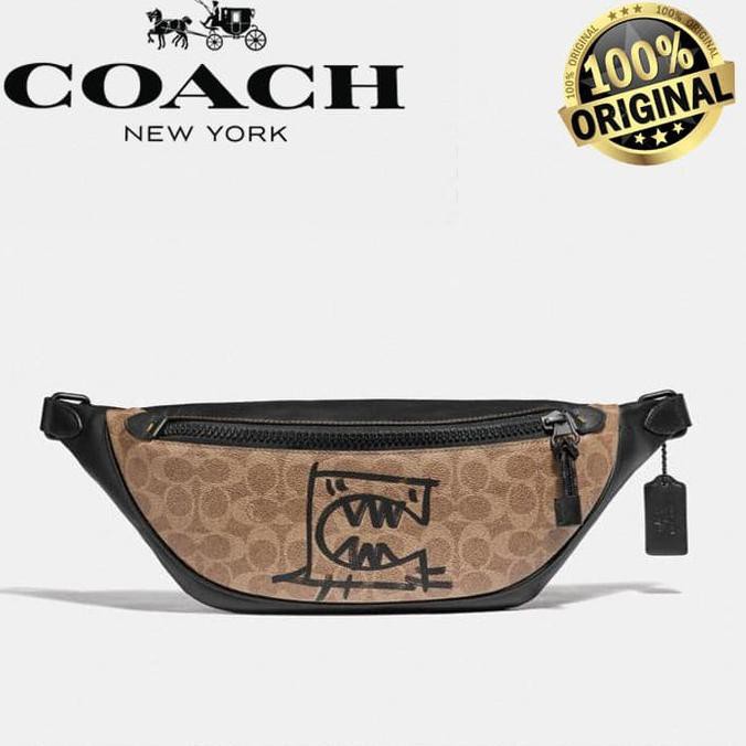 Jual Coach Rivington Belt Bag Signature Canvas With Rexy 100% AUTHENTIC