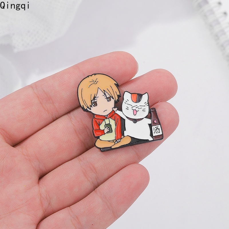 Bros Pin Enamel Desain Anime Natsume Yuujinchou Book of Friends Takashi Maneki Neko Nyanko Sensei Madara