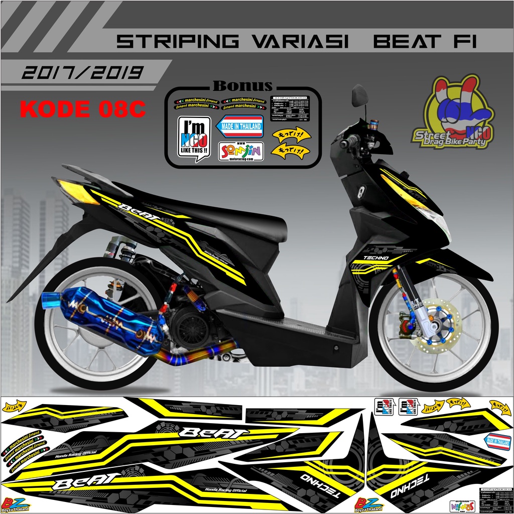 Striping Beat Variasi Stiker Beat Kode 08 / 200