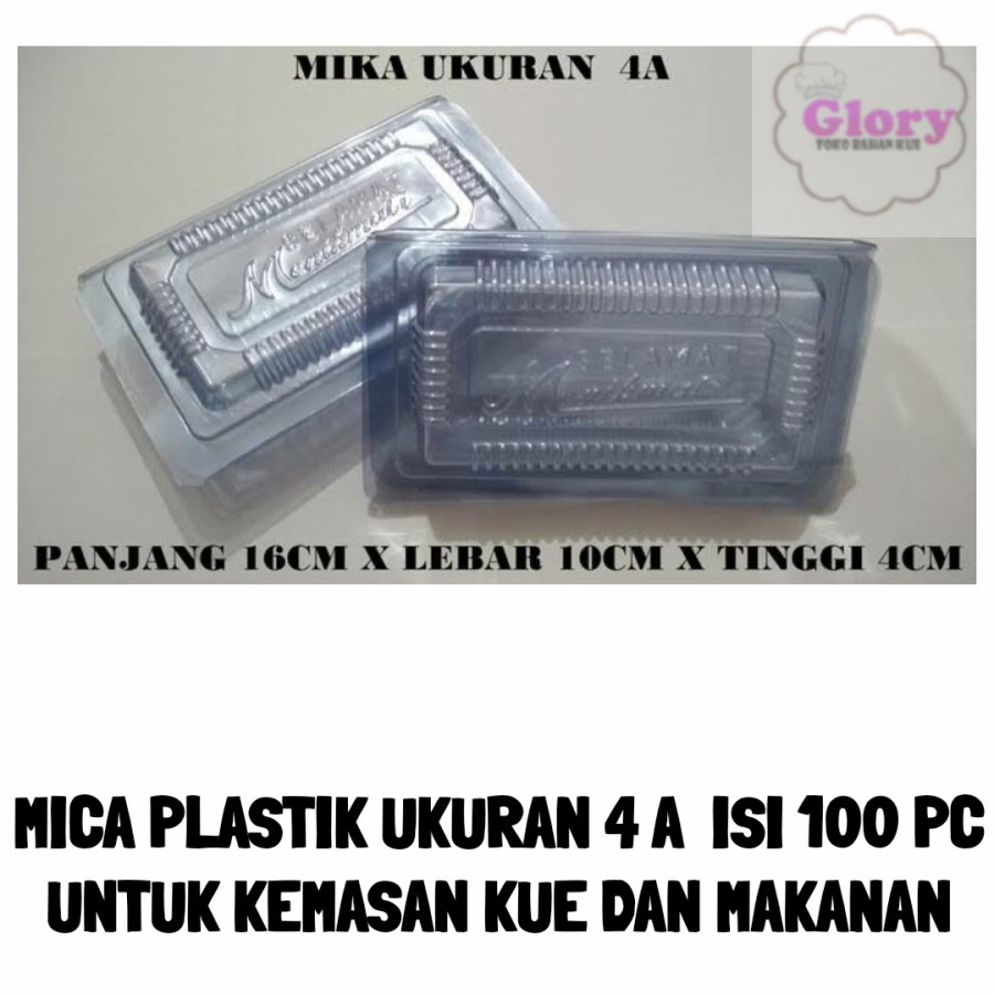 plastik mika kemasan kue dan makanan ukuran 4 - 4A isi 100 pc