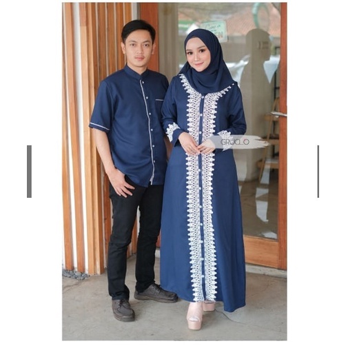 KIRANA COUPLE KAIN MOSSCRAPE MIX RENDA DAPAT GAMIS DAN KEMEJA Baju Couple Pasangan Kondangan Dress Kapel Baju Couple Baju Lebaran 2022 Couple Keluarga