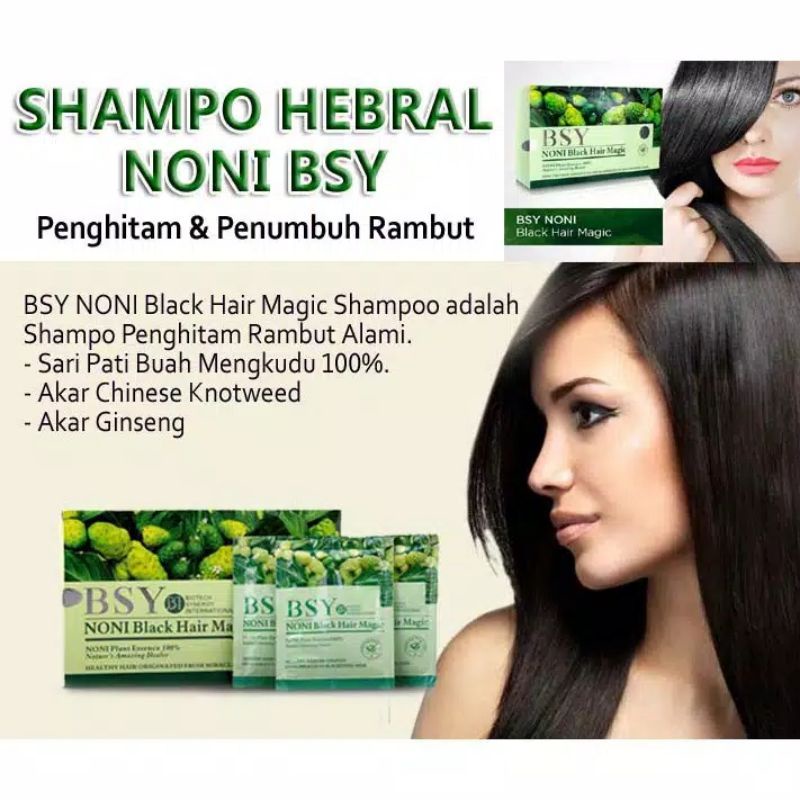 Shampo Mengkudu penghitam rambut alami BSY NONI