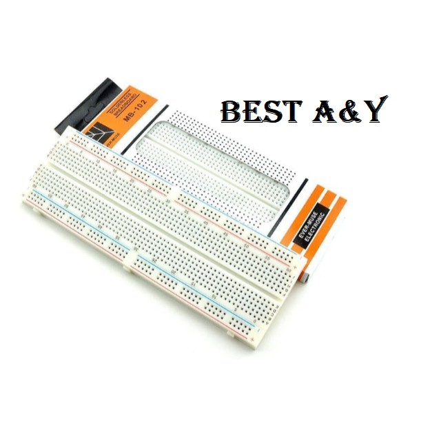 Breadboard Prototipe MB-102 830 Lubang 0.8mm 16.5cmx5.5cm Solderless Raspberry Pi Arduino