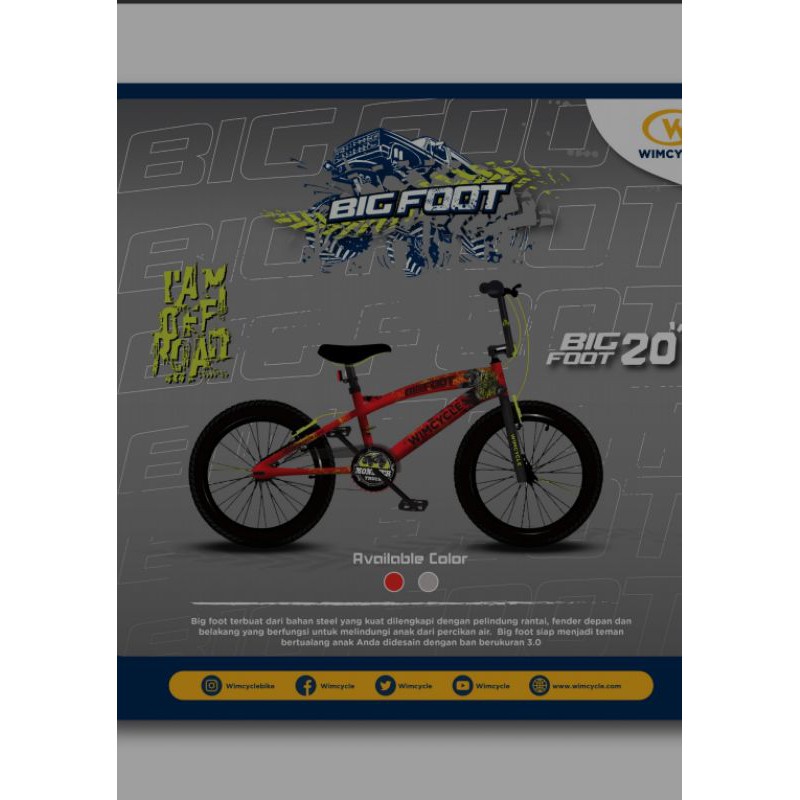 Sepeda WIMCYCLE BMX BIG FOOT 20" new -BNIB-