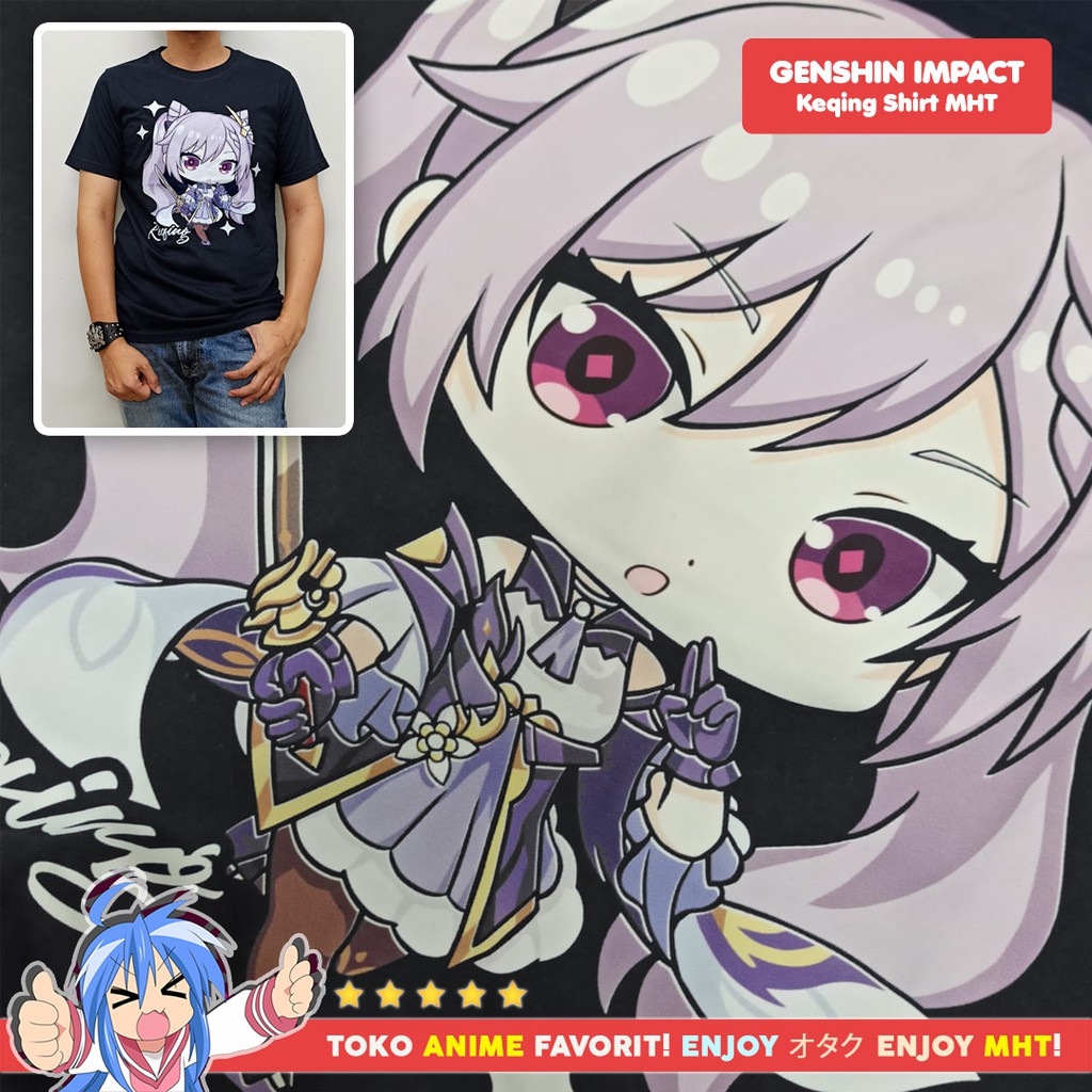 Kaos Anime Game Genshin Impact Keqing Chibi Cute Kawaii MyHobbyTown