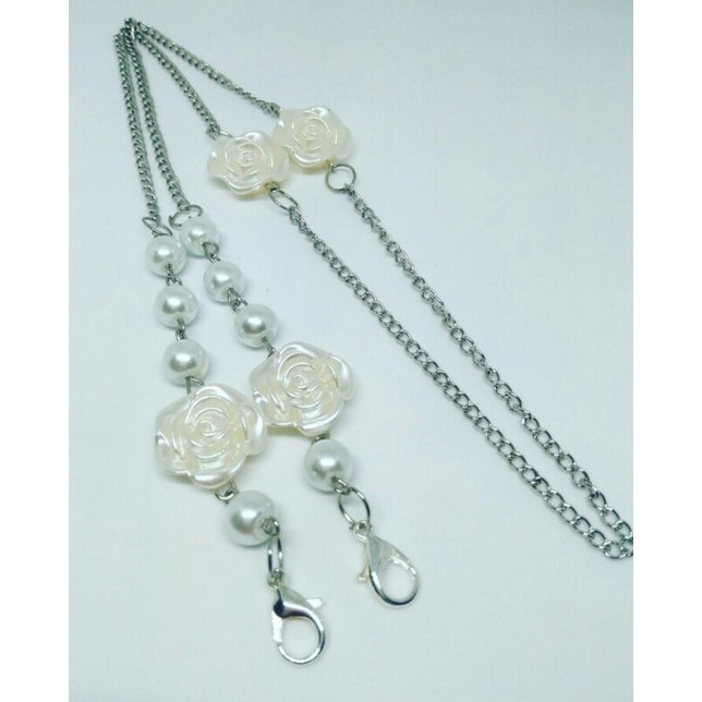 STRAP MASKER RANTAI 2IN1/KALUNG RANTAI/STRAP MAWAR/KONEKTOR MASKER HIJAB