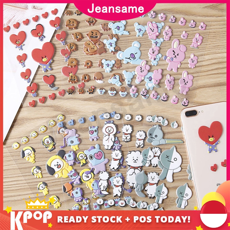  Stiker  Kpop BTS  bt21 3D untuk  Dekorasi Handphone Laptop  