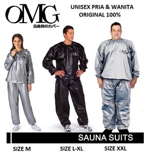 Baju pakaian sauna suit OMG Jaket celana protection suit olahraga unisex M XL XXL