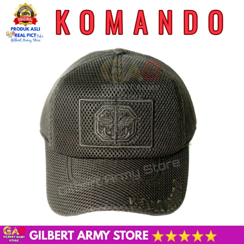 Topi Komando Kopassus Jala Hitam GILBERT ARMY STORE Grosir Topi Tni Murah Topi bordir komando