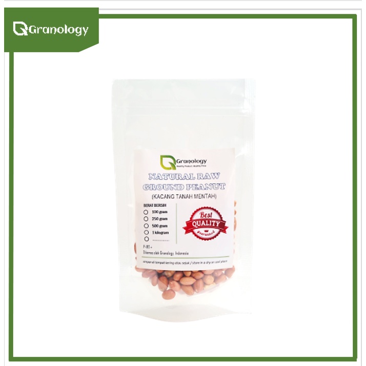 Kacang Tanah Mentah Kulit Ari / Raw Ground Peanut (100 gram) by Granology