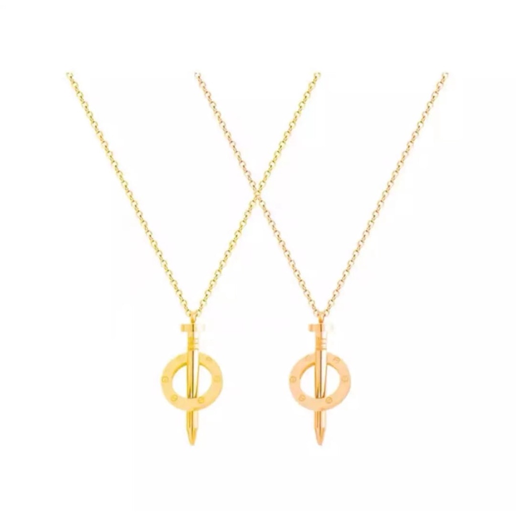 Kalung Titanium Anti Karat Wanita Ori/Kalung Titanium Lingkar Paku - Accecories Wanita/Kalung Titanium Asli Anti Luntur/Kalung Wanita Terbaru 2022
