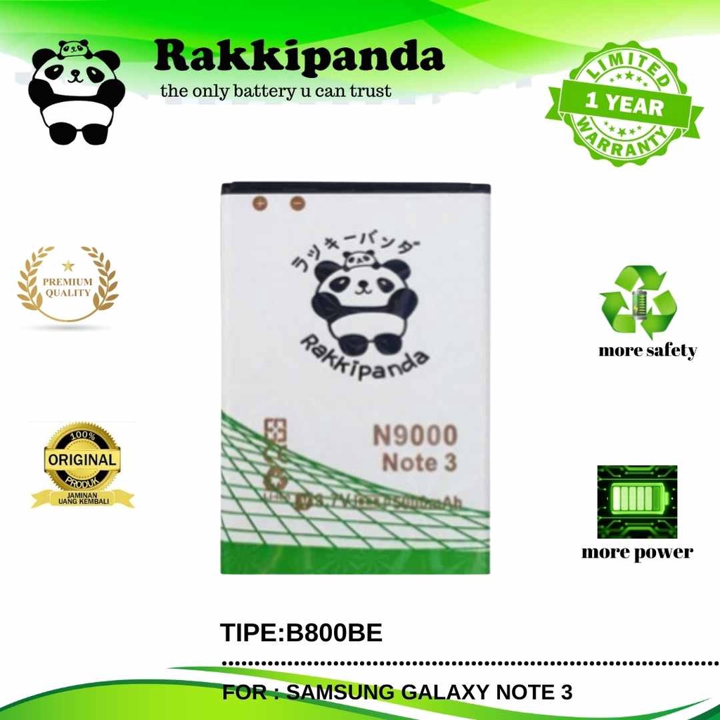 (R/K)- RakkiPanda - B800BE Samsung Galaxy Note 3 N9000 Batre Batrai Baterai