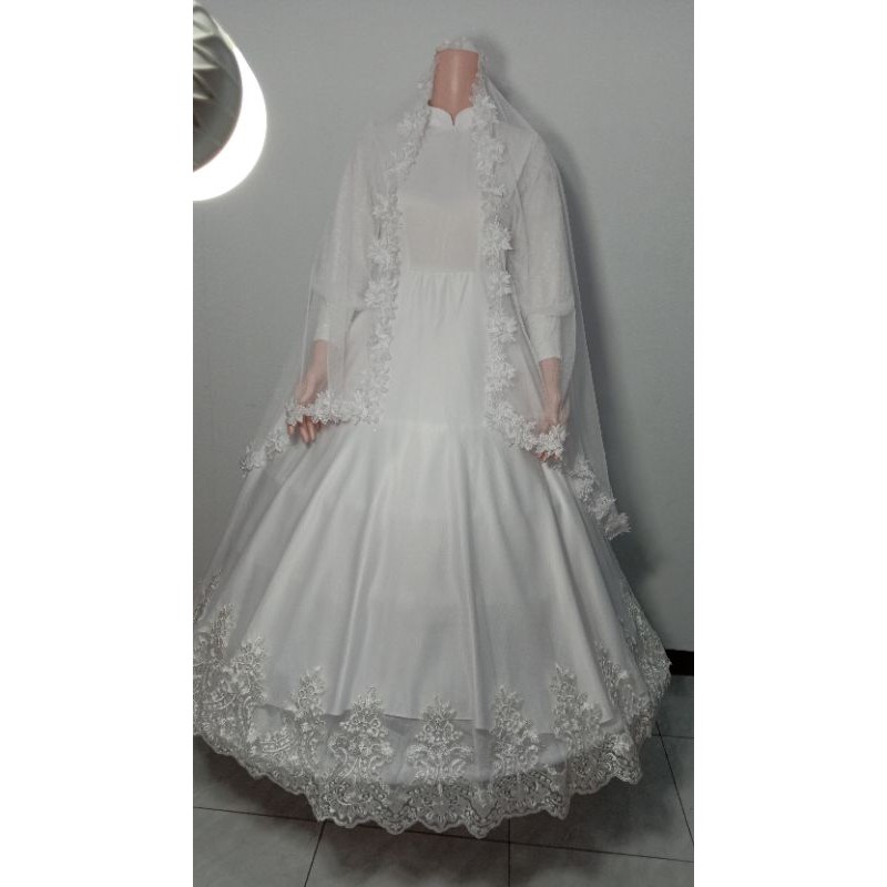 Jasa Jahit Wedding Dress Muslimah Syar'i Modern Request Model
