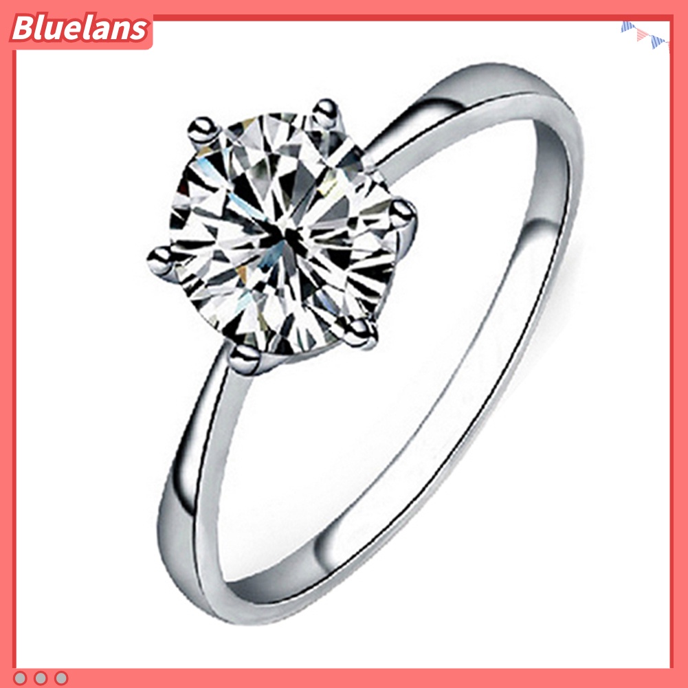 Bluelans Cincin Zircon Inlaid Ukuran 6-9 Untuk Wanita