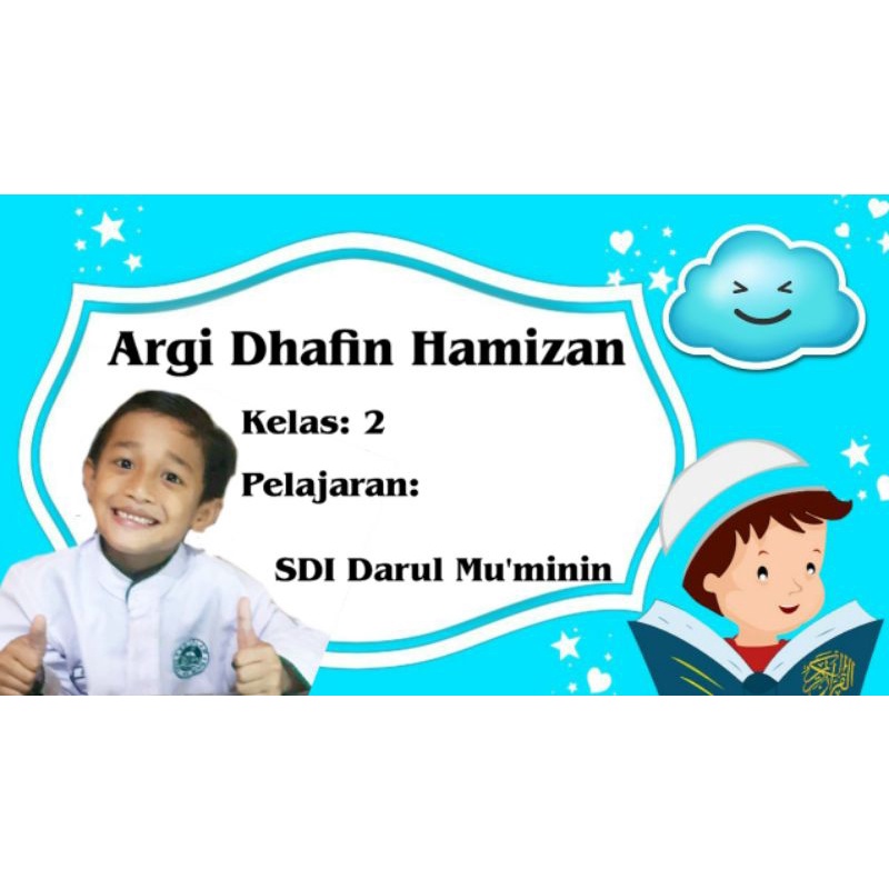 

(ISI 50 PCS) LABEL BUKU SEKOLAH MOTIF ANAK SOLEH