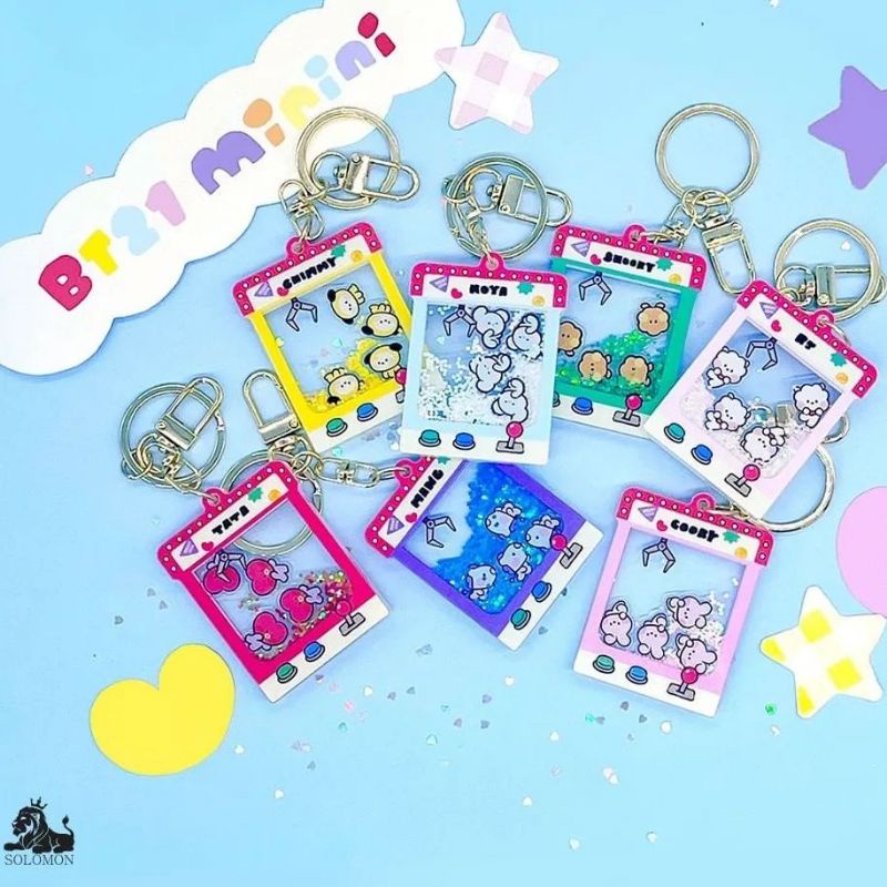 OFFICIAL JAPAN BT21 MININI GLITTER KEYHOLDER KEYRING