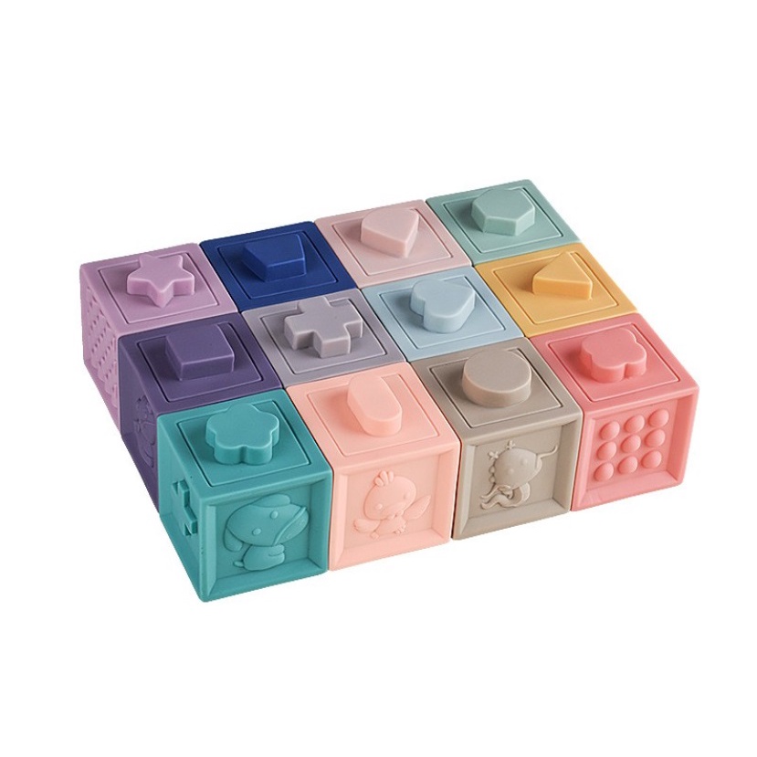 Mainan Bayi Baby Soft Tots Building Blocks Isi 6 dan 12