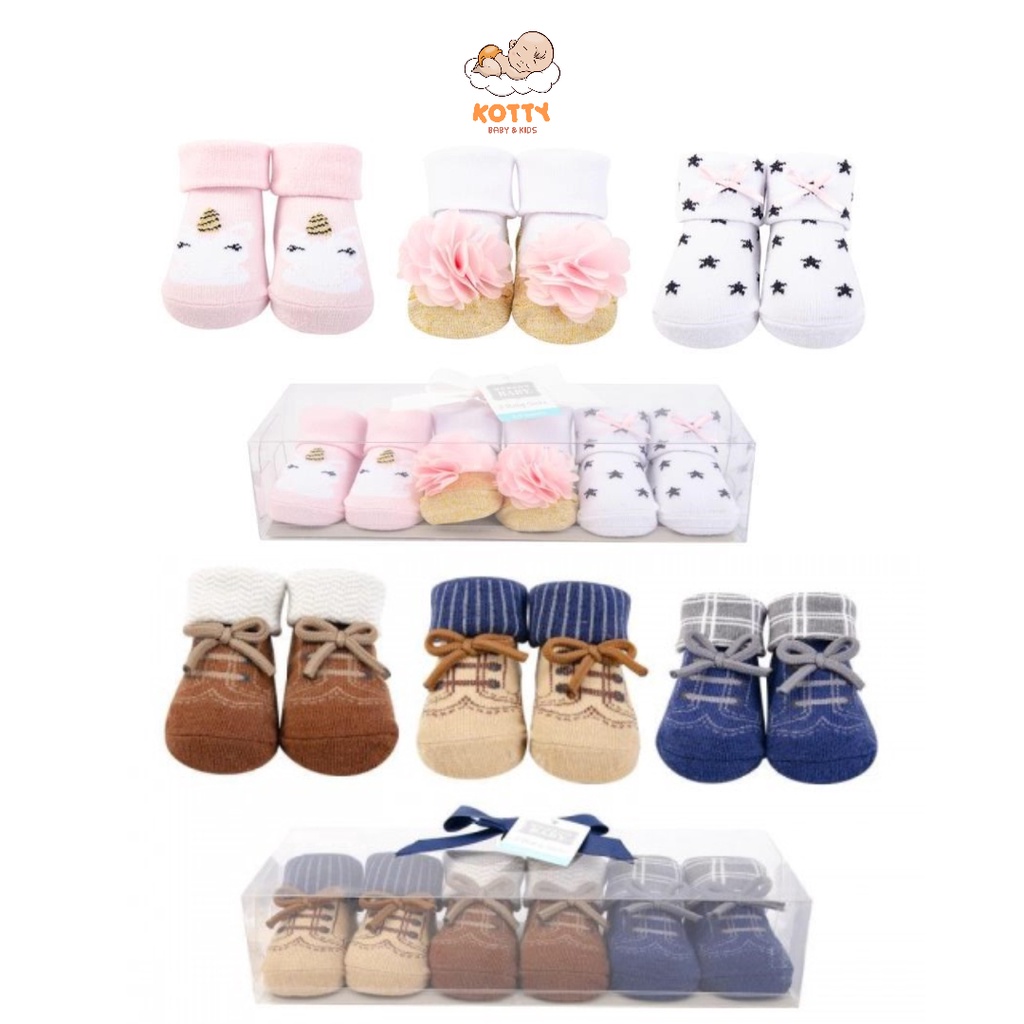 Hudson Baby Sock Gift Set 3 Pair Socks / Kaus Kaki Bayi 0-9 Bulan 3 Pasang/Pack (Motif Random Boleh Chat Terlebih Dahulu ya Bun)