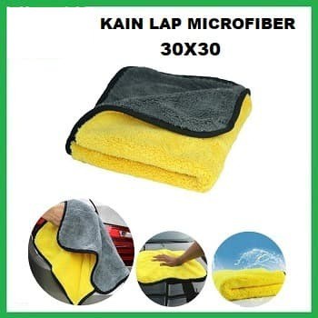 Kain Lap Microfiber Serbaguna 30X30 Kain Microfber Halus Kain Lap Halus 2 Sisi Multifungsi Kain Lap