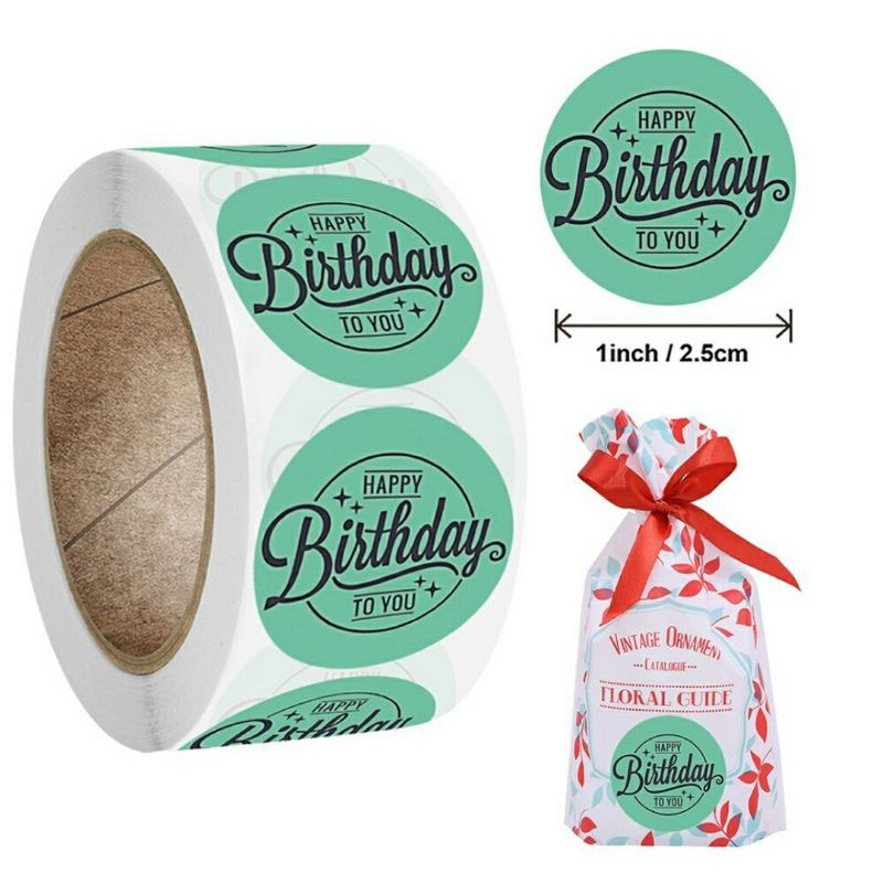

Sticker Stiker Segel Bulat online shop tulisan Pretty Things Inside Happy Birthday