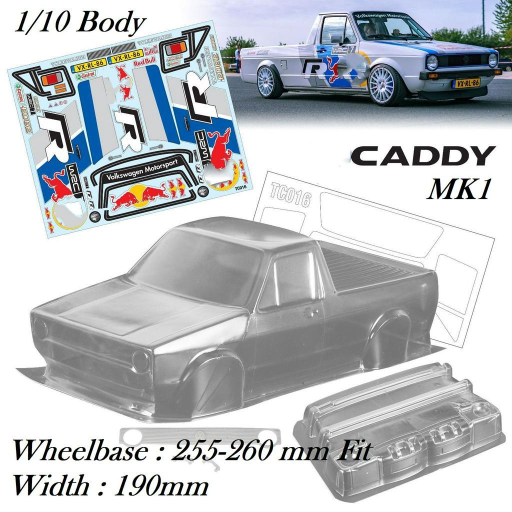 Body Shell VW Caddy MK1 1/10 Rc Rally Drift Car